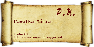 Pavelka Mária névjegykártya